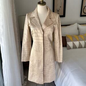 Arden B. LUXE : Textured Tan Coatdress Dress Coat Jacket Formal Dressy